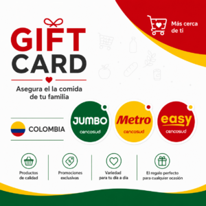 Gift Card  Jumbo, Metro, Easy Colombia  $90.000 COP